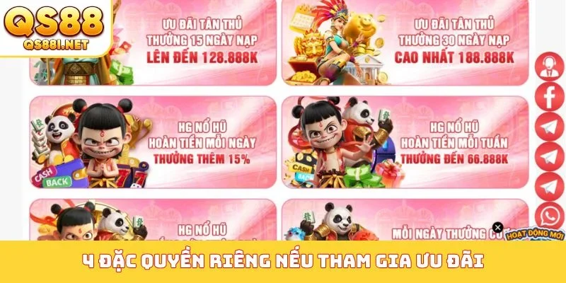 4 đặc quyền riêng nếu tham gia ưu đãi