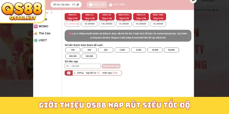 Giới thiệu QS88 nạp rút siêu tốc độ